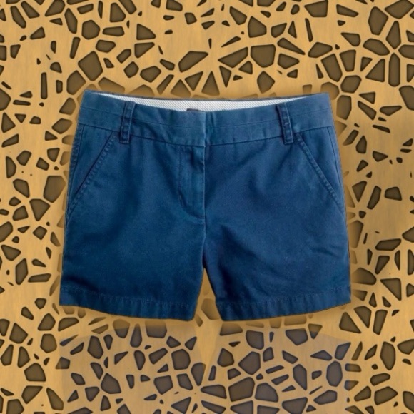 J. Crew Navy Blue 100% Cotton Chino Shorts Size 4 - Picture 3 of 12